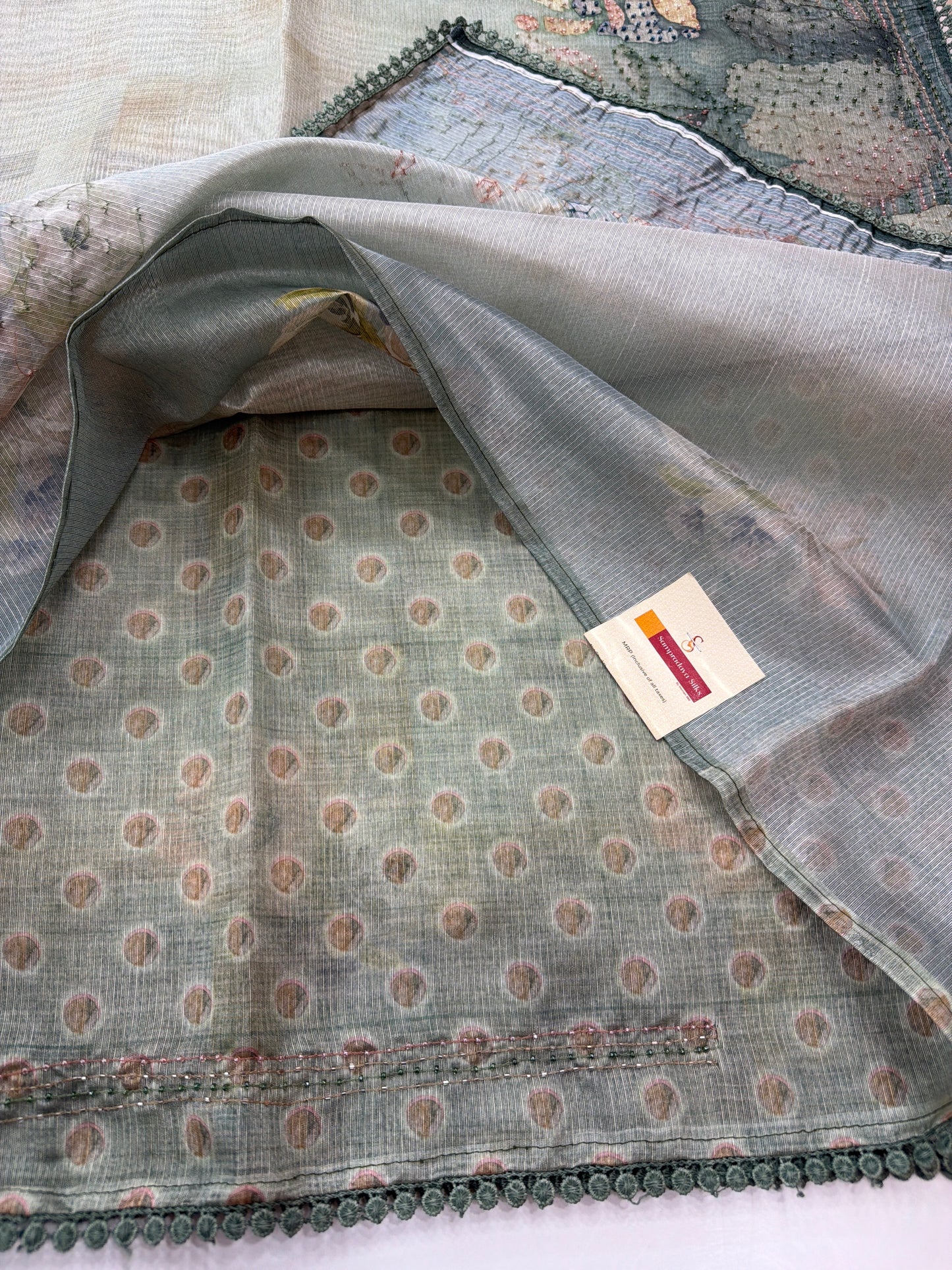 Organza work Sarees