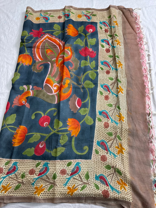 Tussar jaal silk