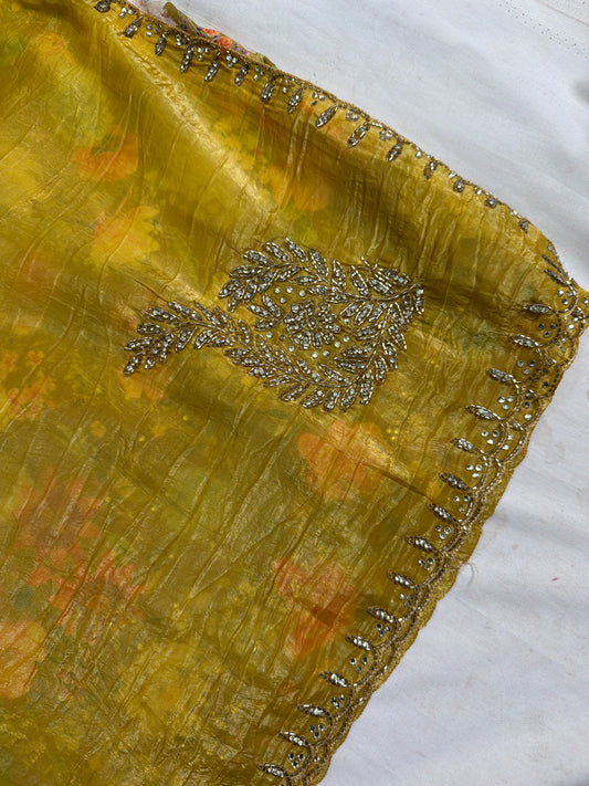Hand work Glass Organza