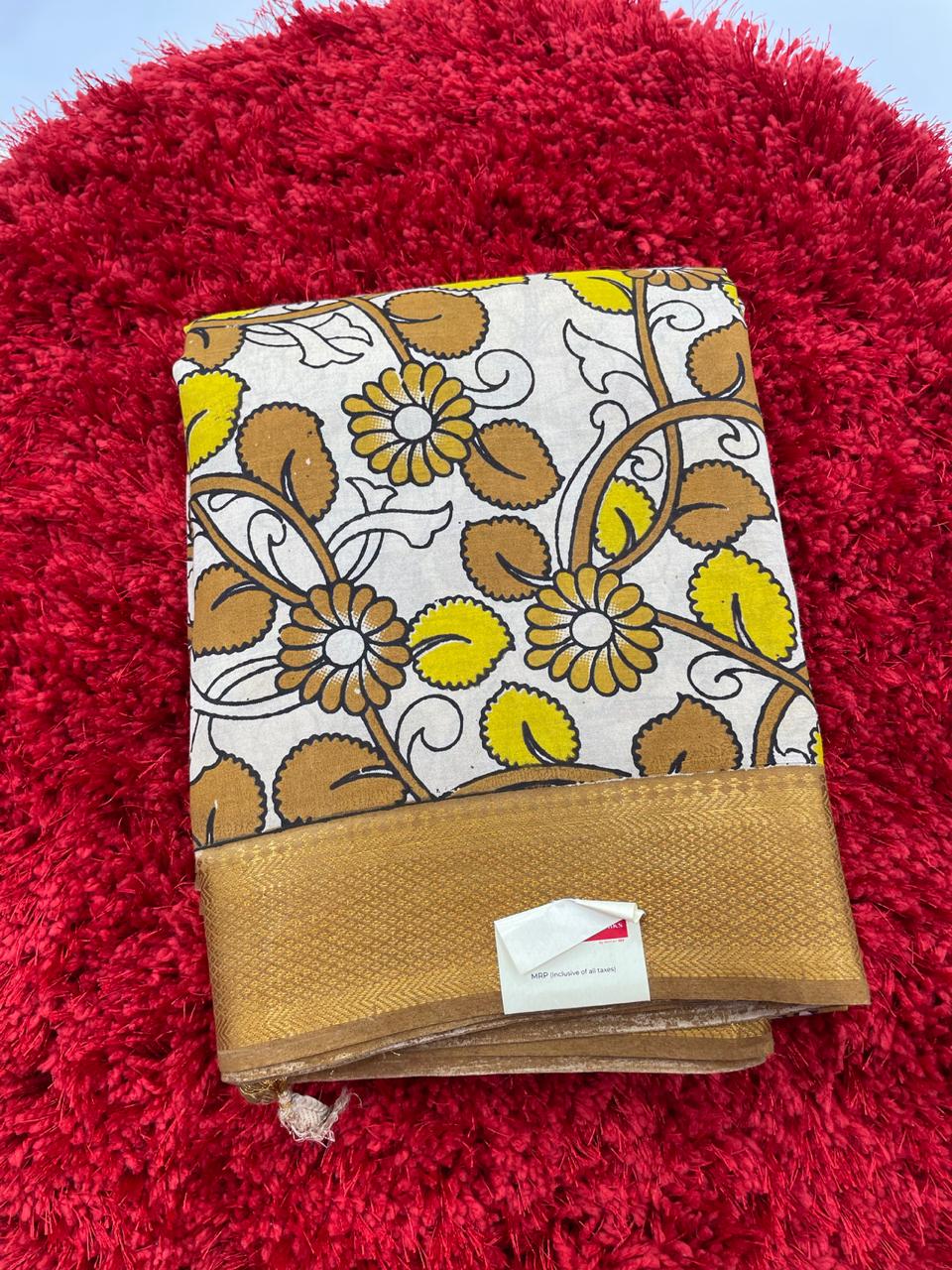 Kalamkari silk saree with nizam border