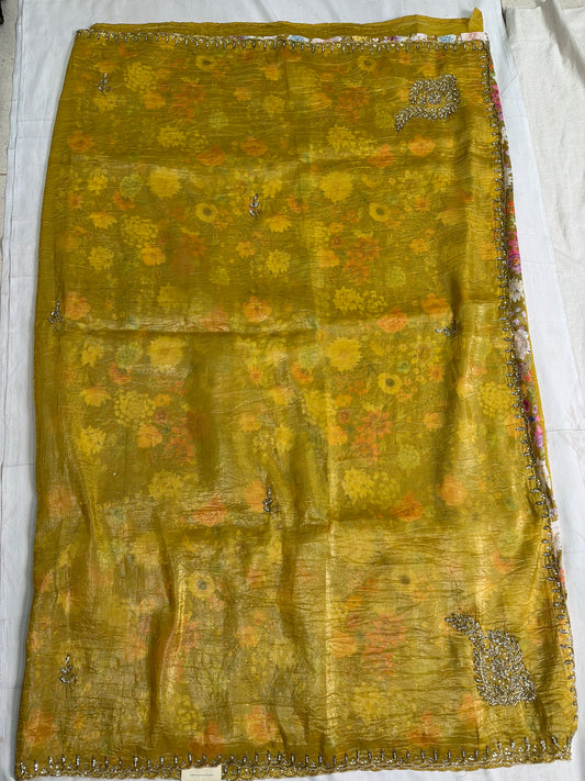 Hand work Glass Organza