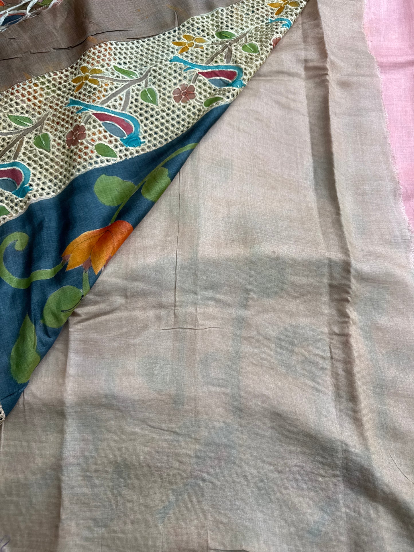Tussar jaal silk