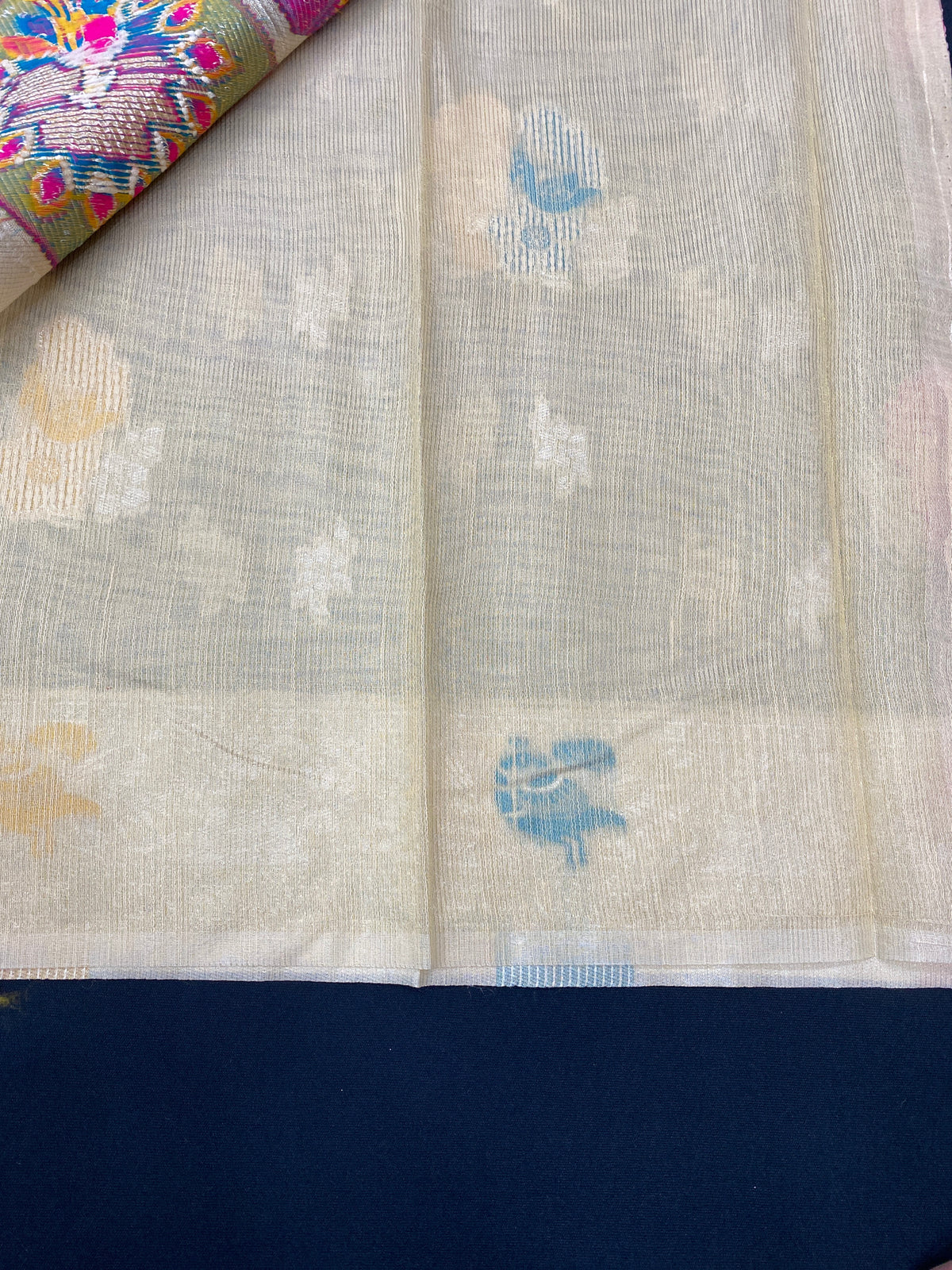 Jamdani blouse saree