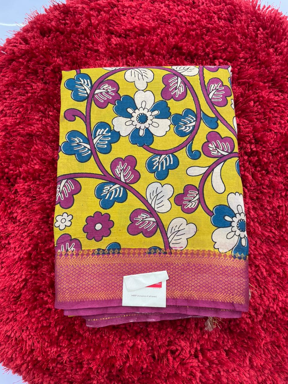 Kalamkari silk saree with nizam border