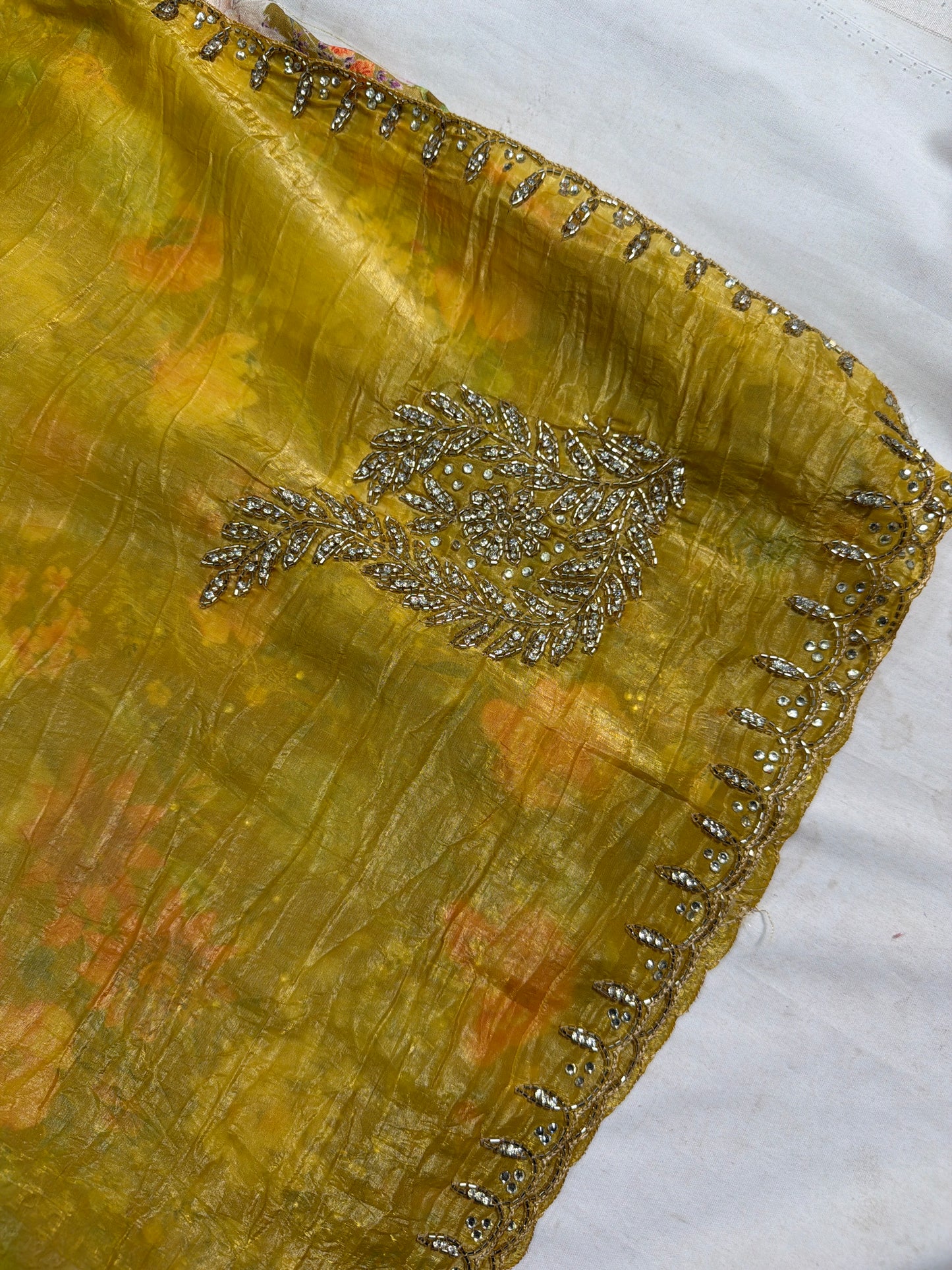 Hand work Glass Organza