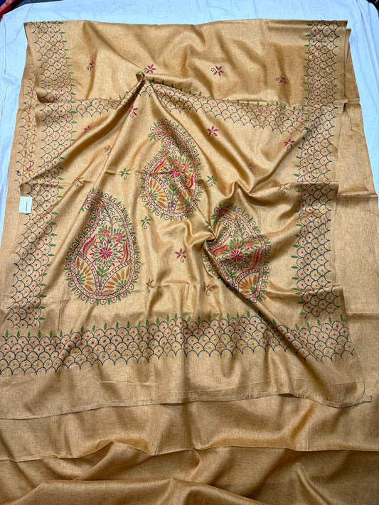 Katha work saree