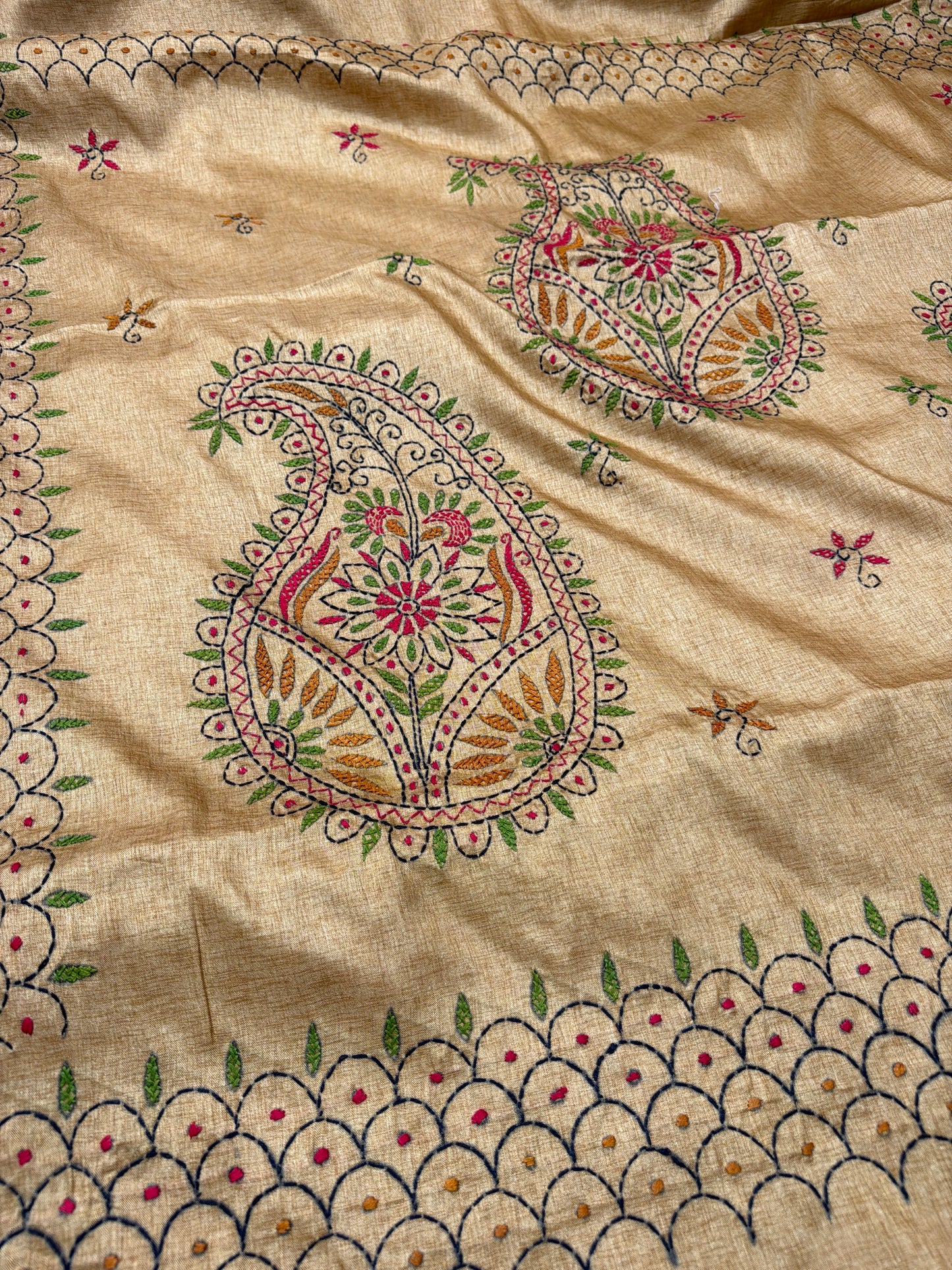 Katha work saree