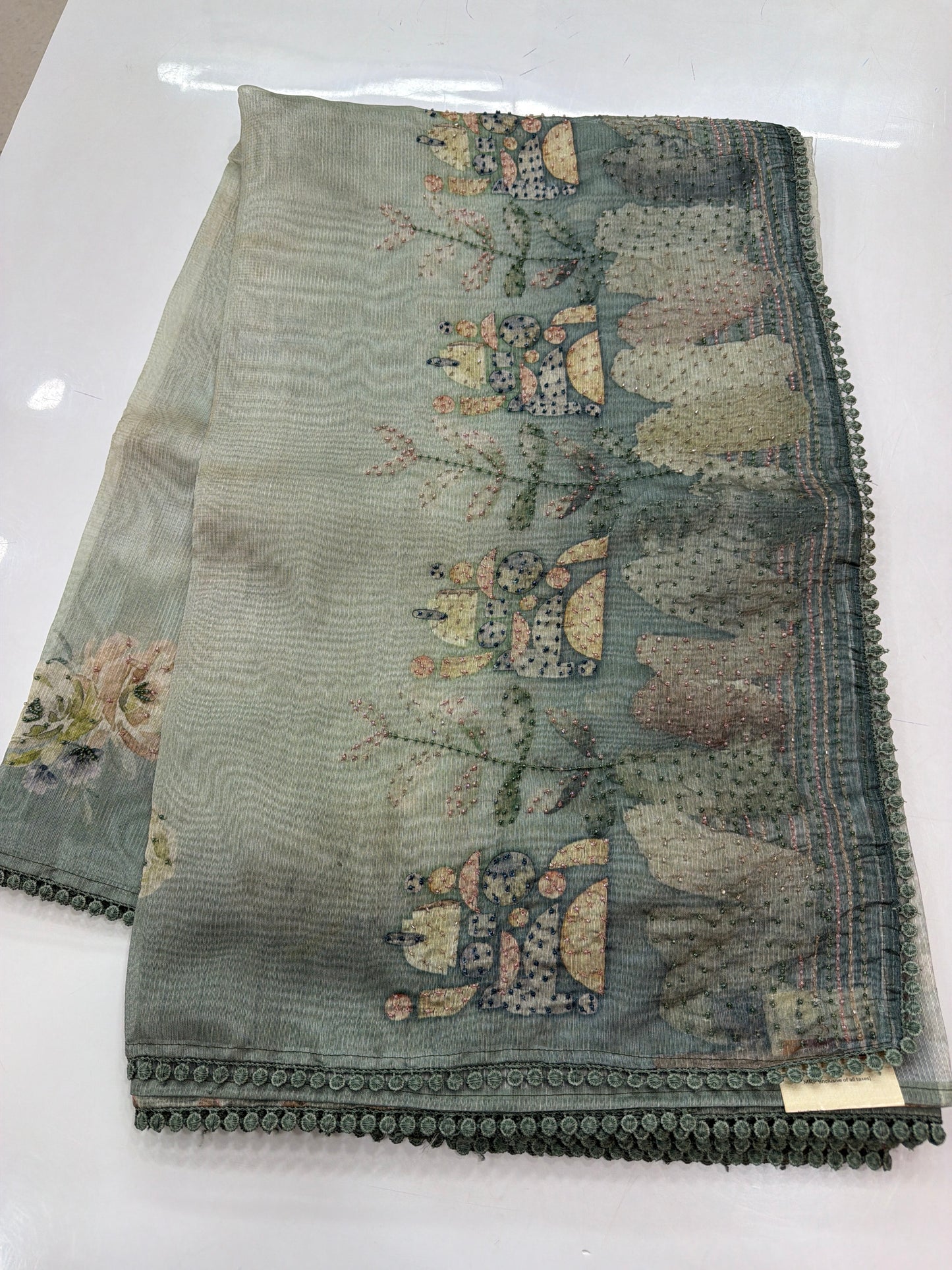 Organza work Sarees