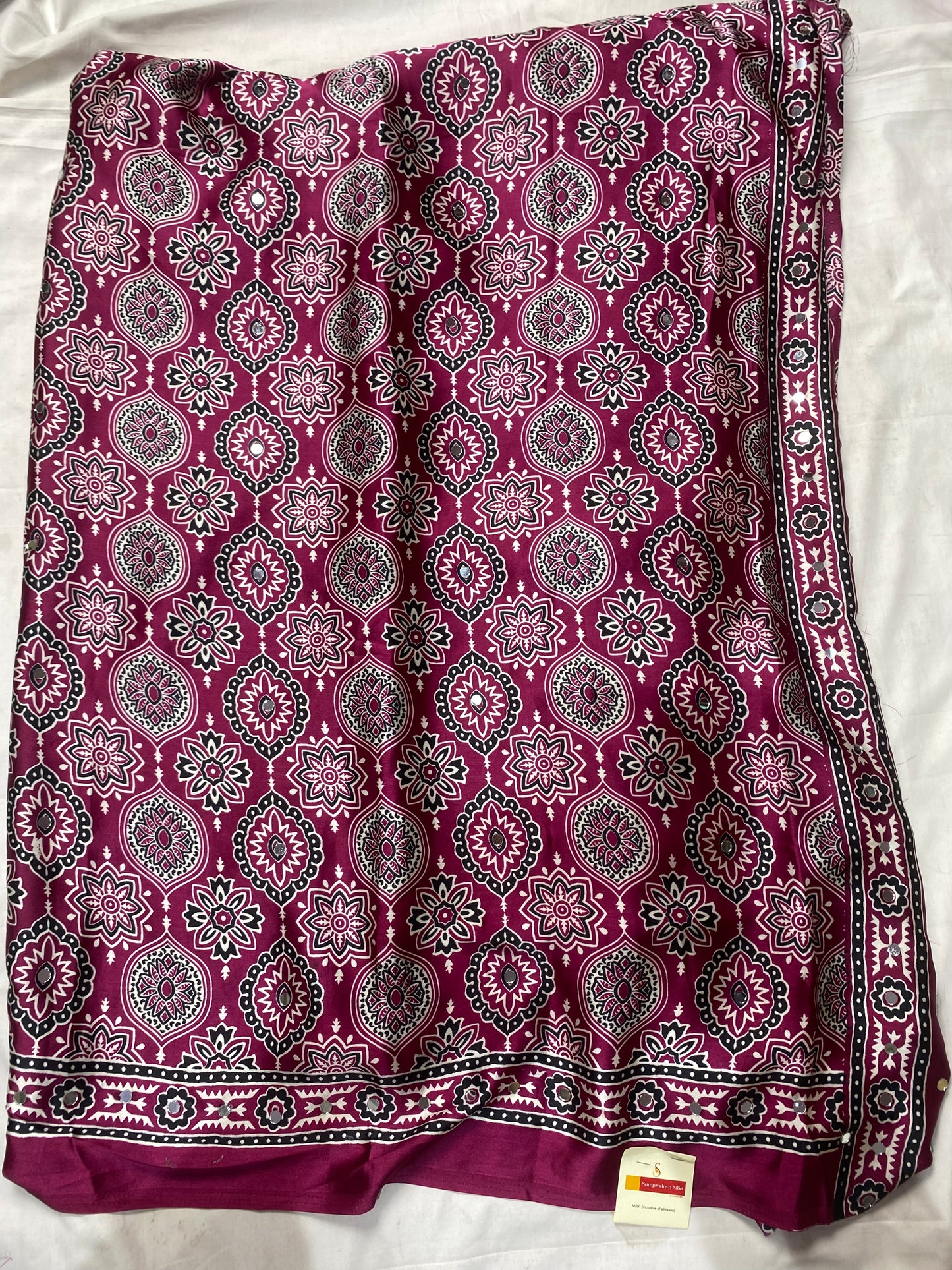 Ajrak with art mirror work