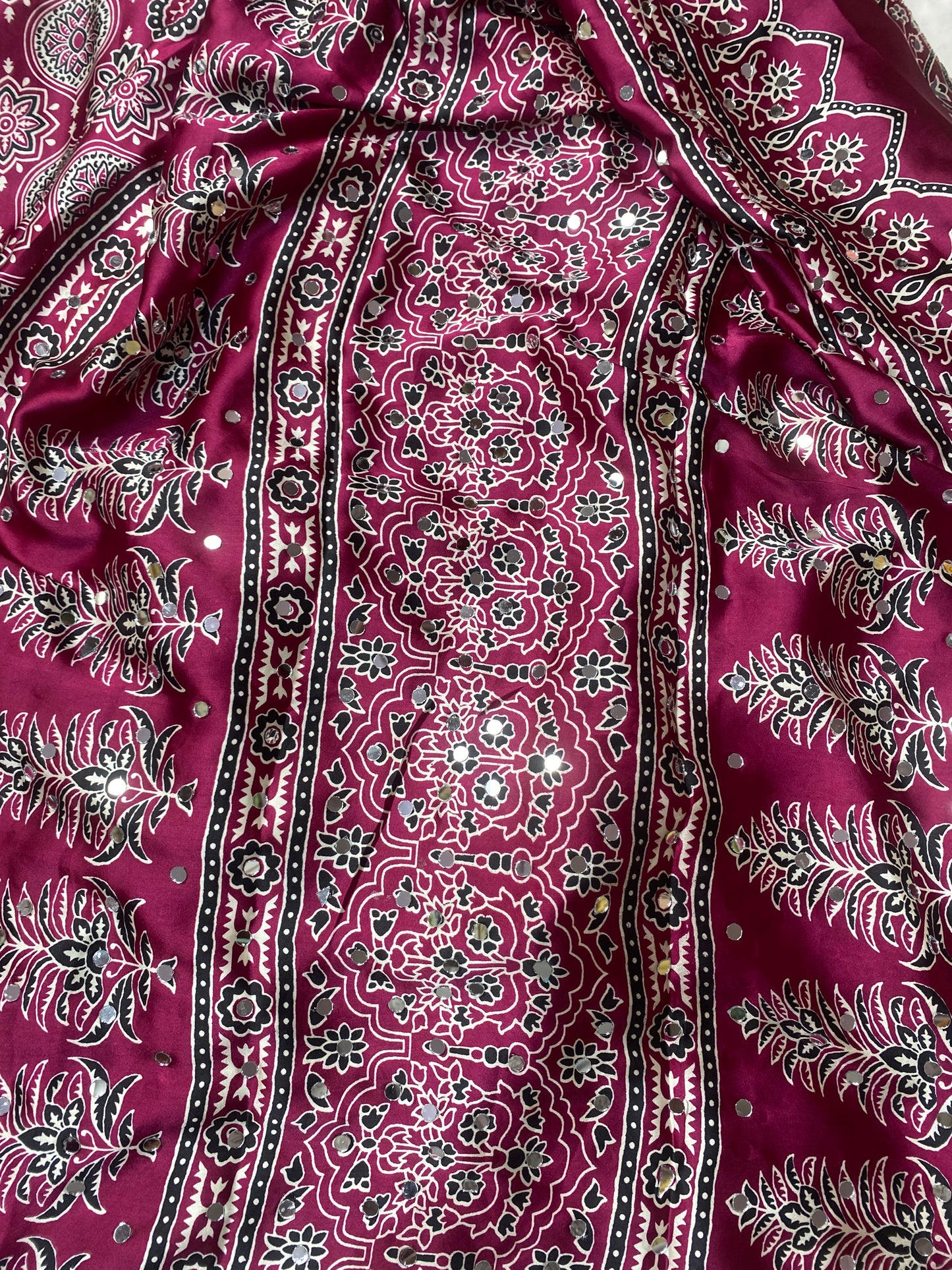 Ajrak with art mirror work