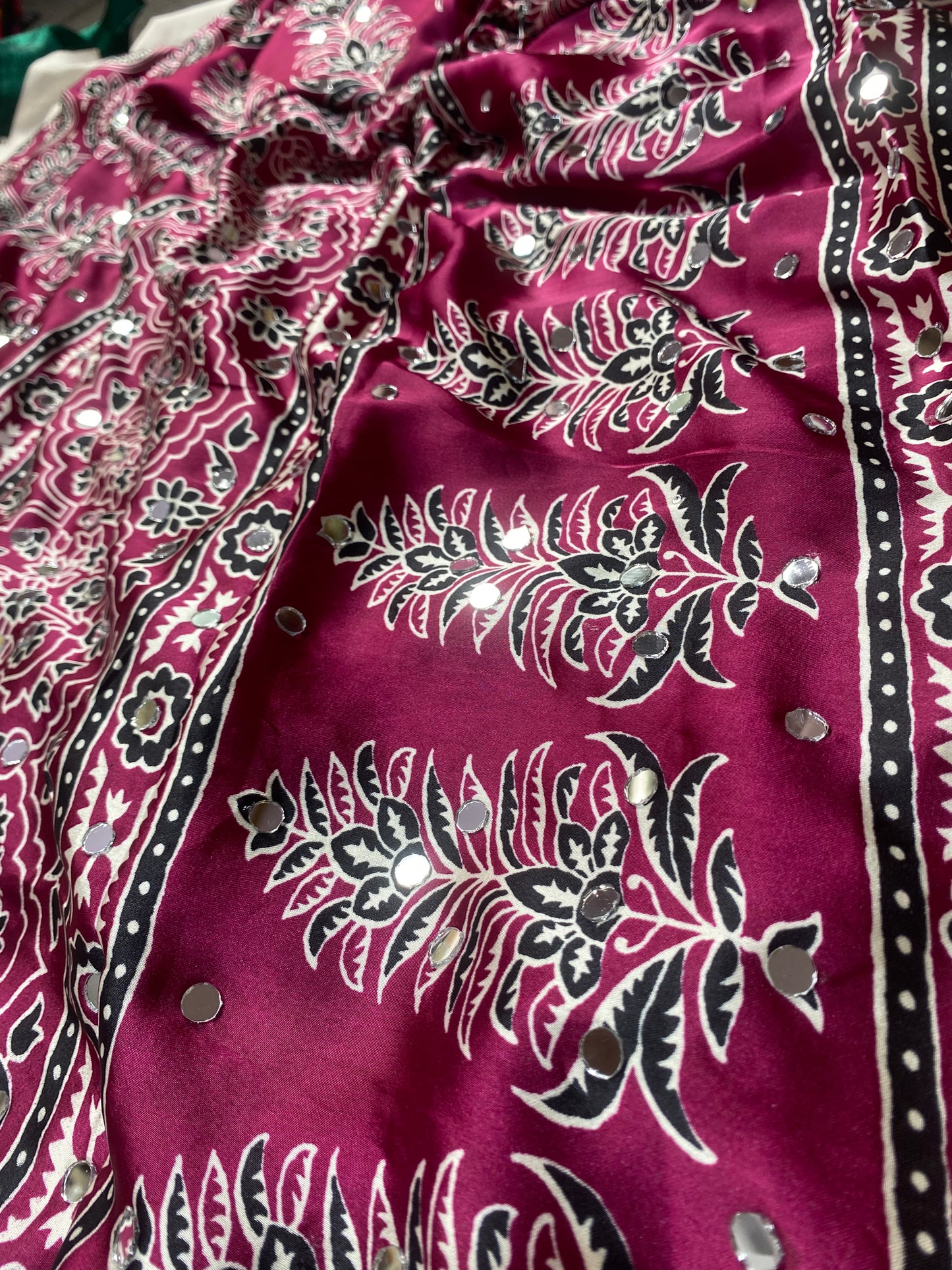 Ajrak with art mirror work