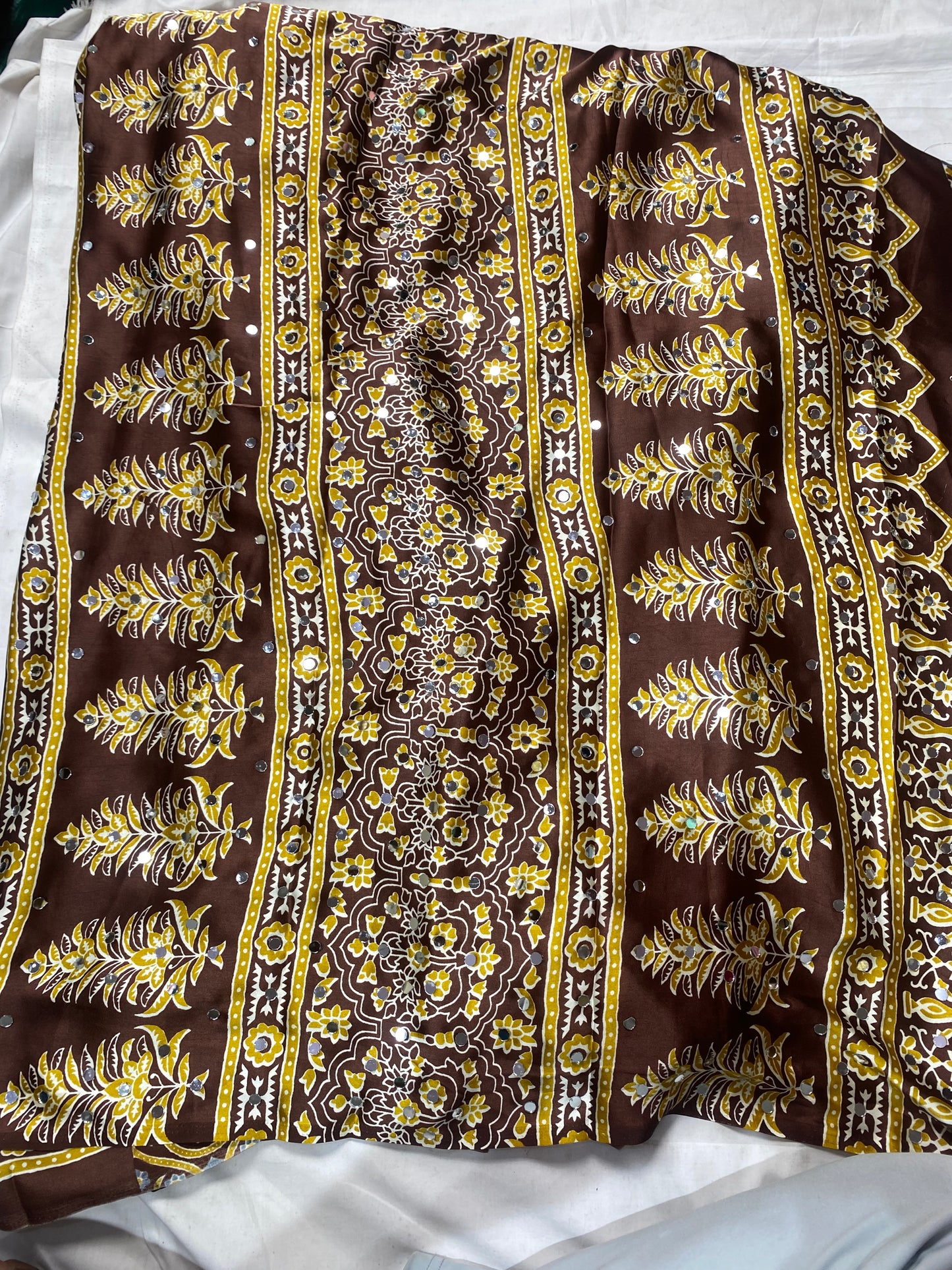 Ajrak with art mirror work