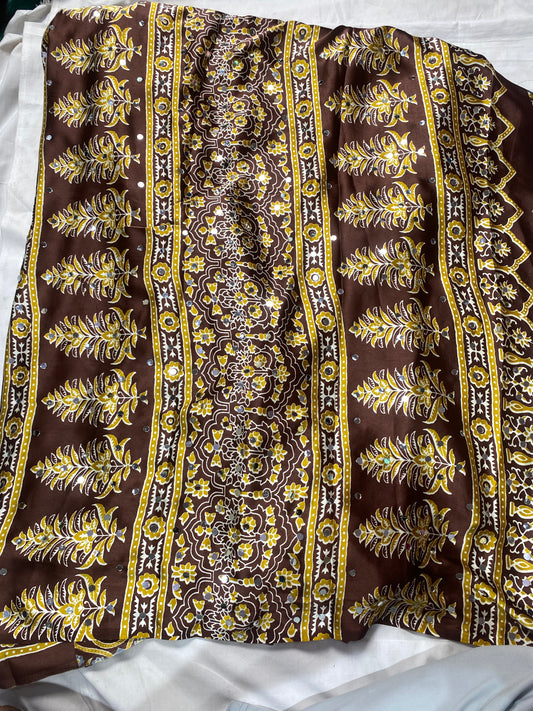 Ajrak with art mirror work