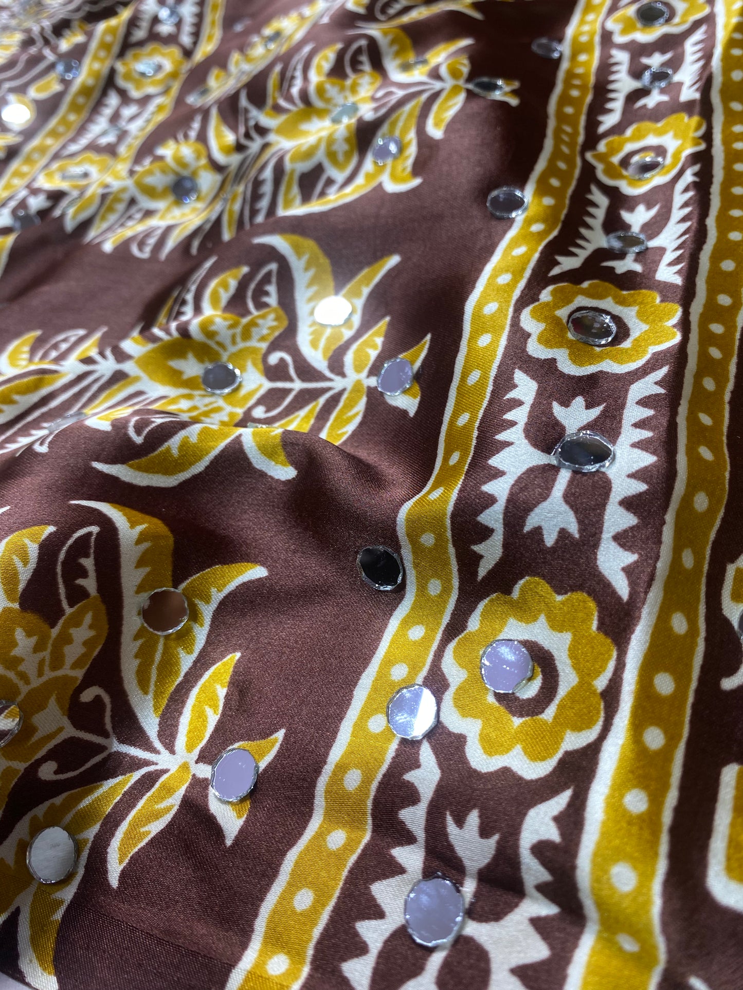 Ajrak with art mirror work