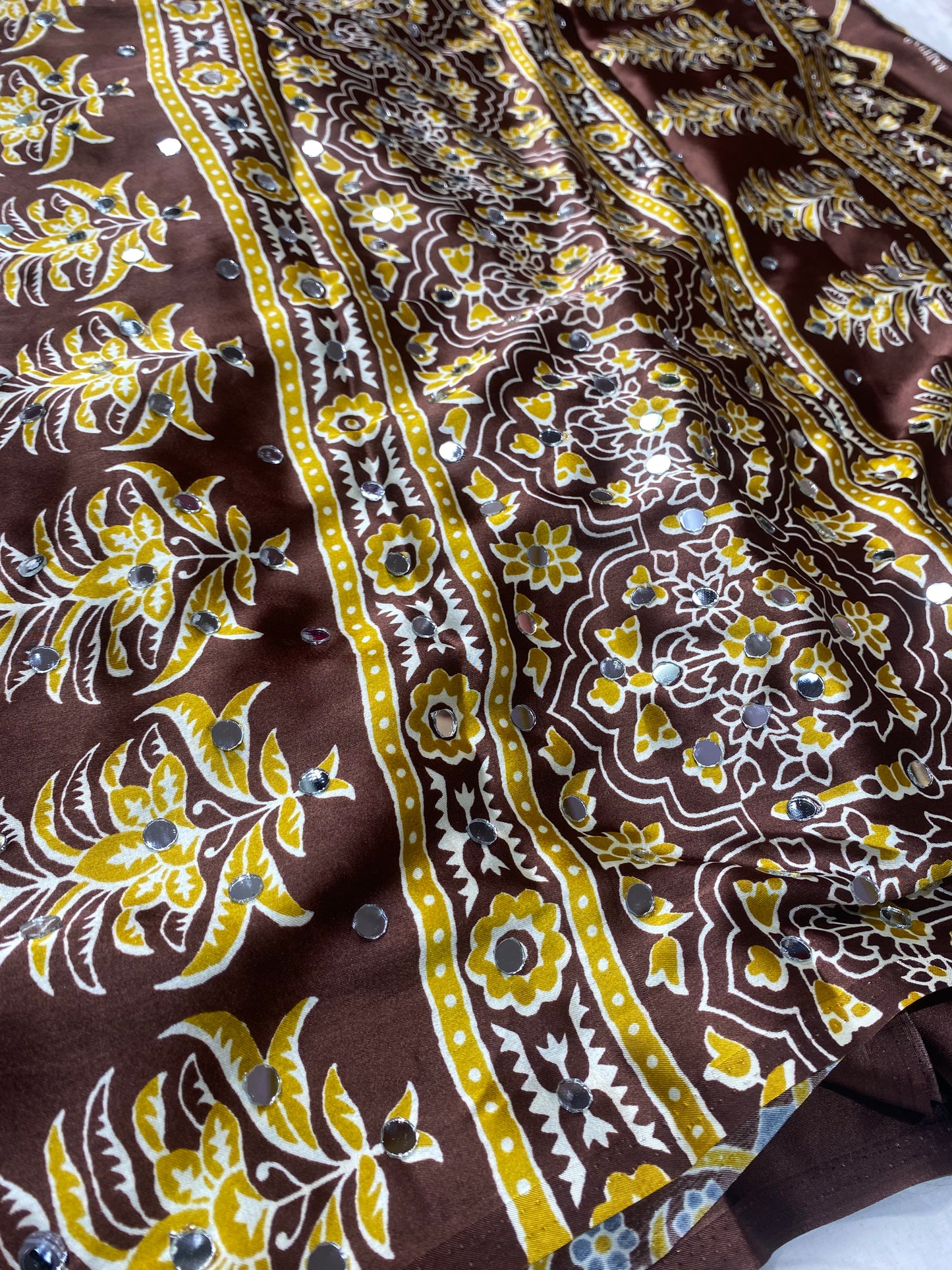 Ajrak with art mirror work