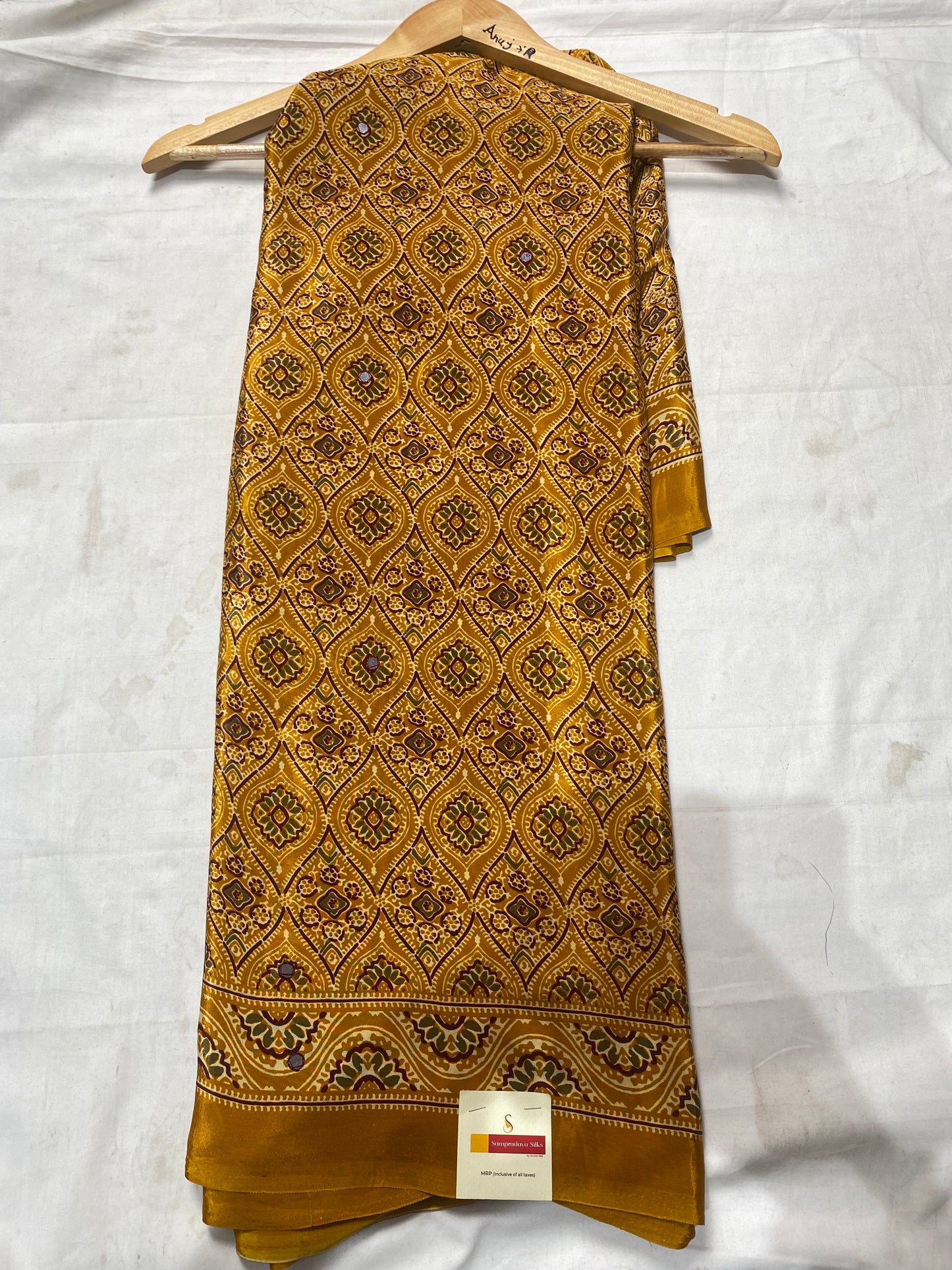 Ajrak with art mirror work
