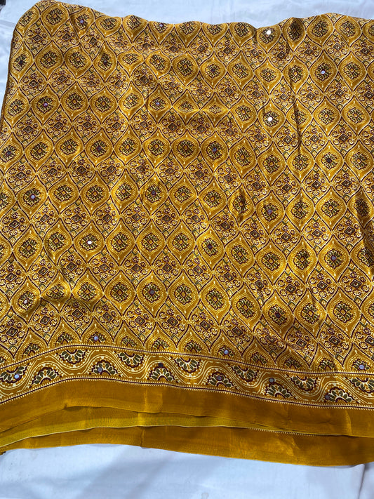 Ajrak with art mirror work