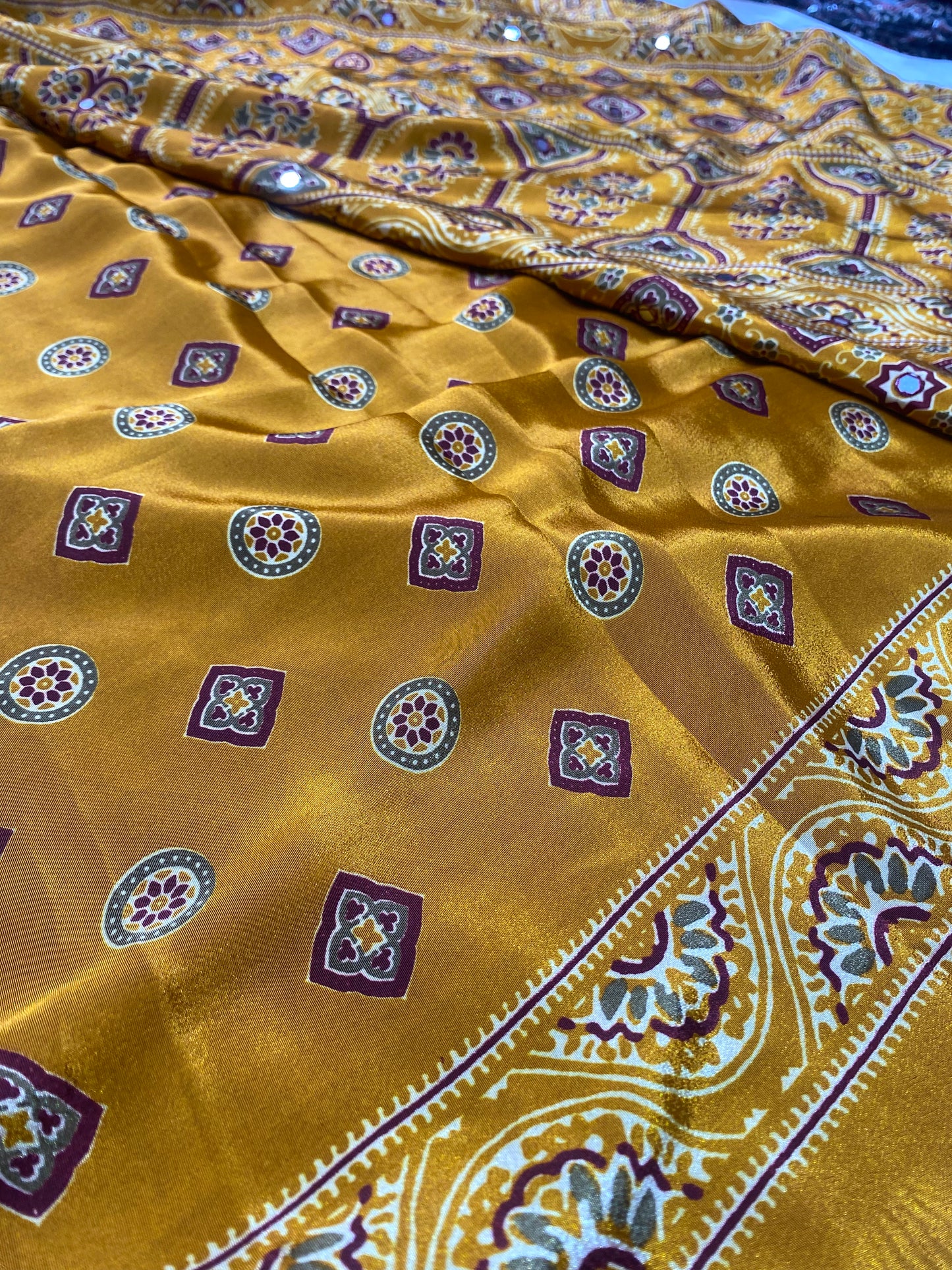 Ajrak with art mirror work