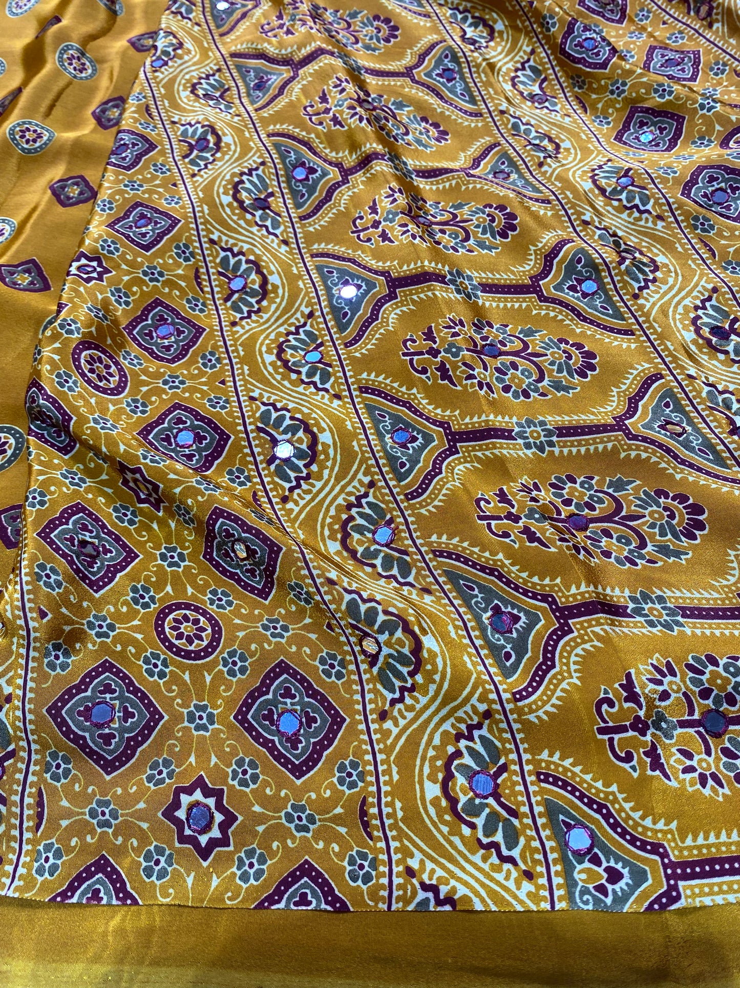 Ajrak with art mirror work