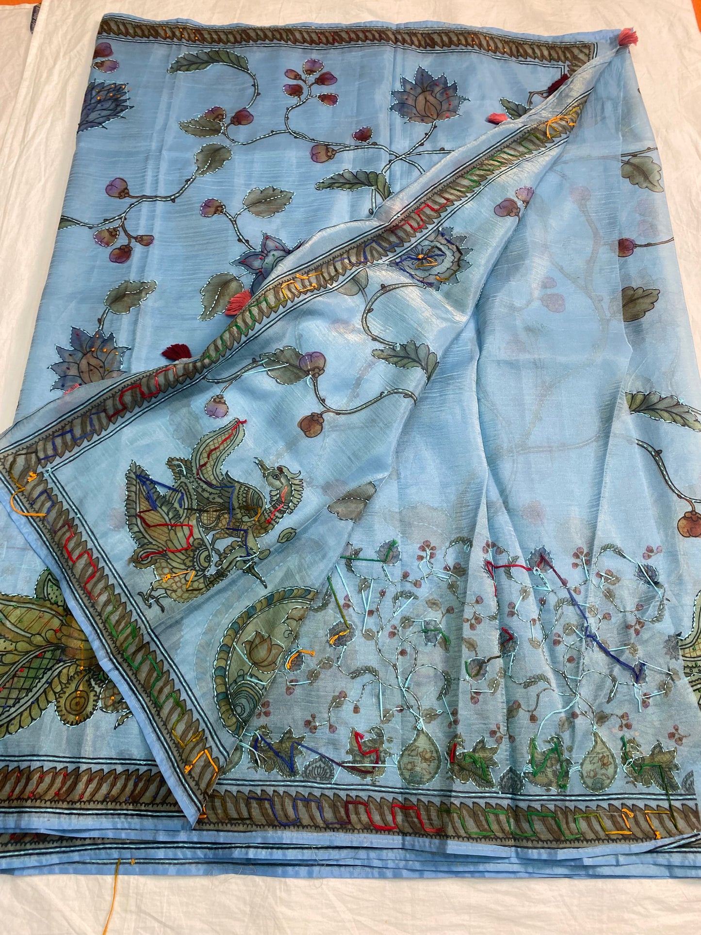 Glass tissue kalamkari