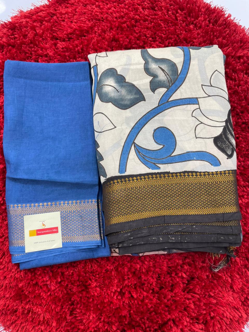 Kalamkari silk saree with nizam border